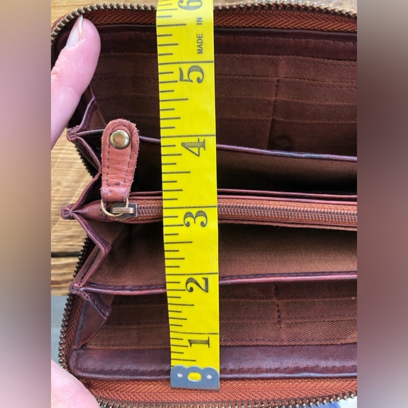 Ashwood Genuine Woven Leather Zip Closure Ladies Wallet Brown - Picture 7 of 16